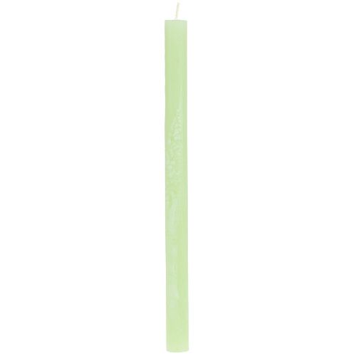 Floristik24 Candele coniche tinta unita verde lime​​​​​​​ 21×240mm 12 pz