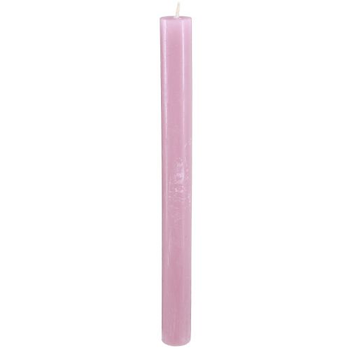 Candele coniche, candele tinta unita, rosa antico, 21×240mm, 12 pezzi