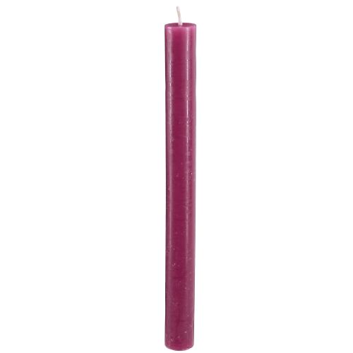 Floristik24 Candele coniche, candele in tinta unita Berry 21×240mm 12 pz