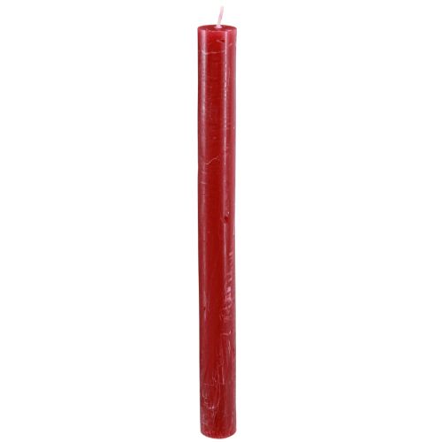 Candele coniche, candele in tinta unita, rosso scuro, 21×240 mm, 12 pezzi