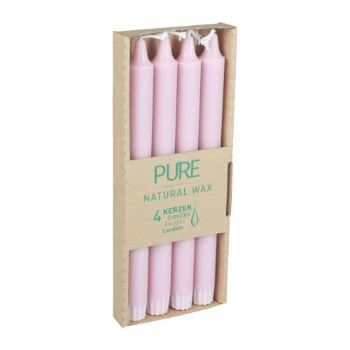 Candele coniche PURE Candele Wenzel rosa antico Rosa 250/23  mm 4 pz-30-TR25023-4-214
