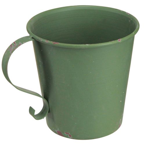 Prodotto Portacandele conico vintage tazza decorativa in metallo verde Ø11cm H11cm