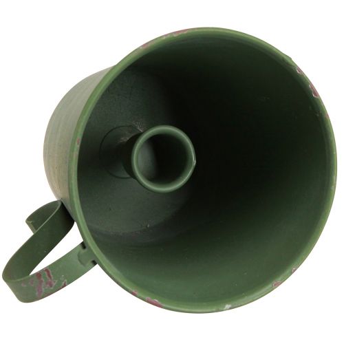 Prodotto Portacandele conico vintage tazza decorativa in metallo verde Ø11cm H11cm