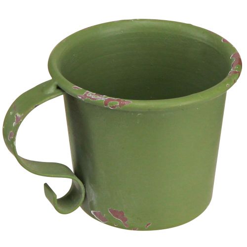 Floristik24 Portacandele a bastone tazza vintage in metallo verde Ø7cm H6cm 2 pezzi