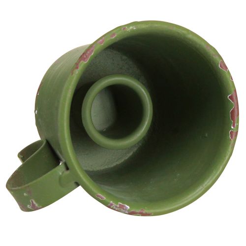 Prodotto Portacandele a bastone tazza vintage in metallo verde Ø7cm H6cm 2 pezzi