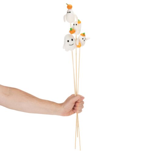 Prodotto Statuine di fantasmi su bastoncini di legno, decorazione di Halloween, 54 cm, 8 pezzi