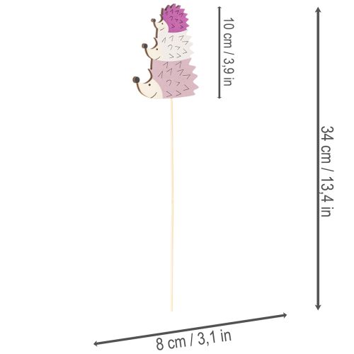 Prodotto Paletti decorativi da giardino - Famiglia di ricci colorati - 34 cm, 12 pezzi