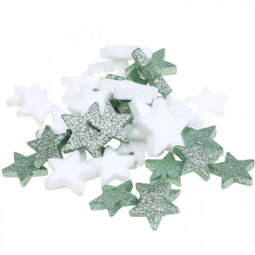 Prodotto Decorazioni sparse Stelle natalizie sparse verde bianco Ø4/5cm 40 pz