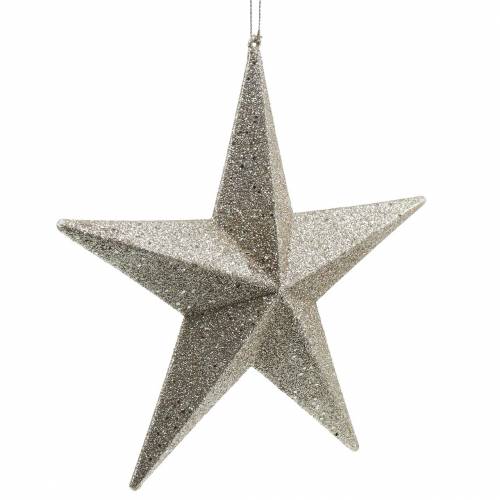 Prodotto Stelle glitterate per appendere champagne Ø21cm 3pz