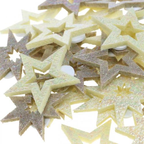 Prodotto Stelle decorative per l&#39;artigianato gommapiuma gialla, marrone 4 cm 36 pz