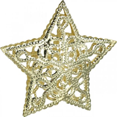Prodotto Stelle decorative sparse, attacco catena leggera, Natale, decorazione in metallo dorato Ø6cm 20 pezzi