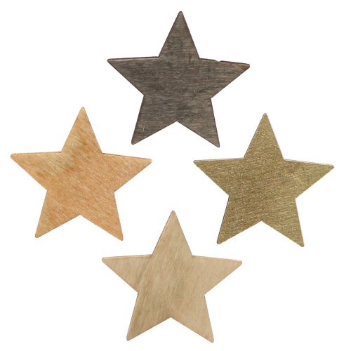 Floristik24 Stelle da spargere decorazioni in legno Natale Ø4cm 72 pz