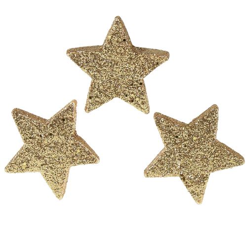 Floristik24 Stelle sparse mica oro chiaro 4-5 cm 40 pz