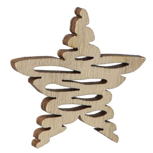 Prodotto Decorazione sparsa stelle in legno Natale naturale Ø4cm 72 pz