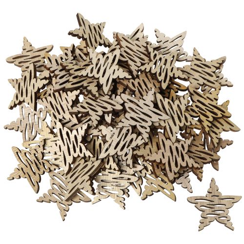 Prodotto Decorazione sparsa stelle in legno Natale naturale Ø4cm 72 pz