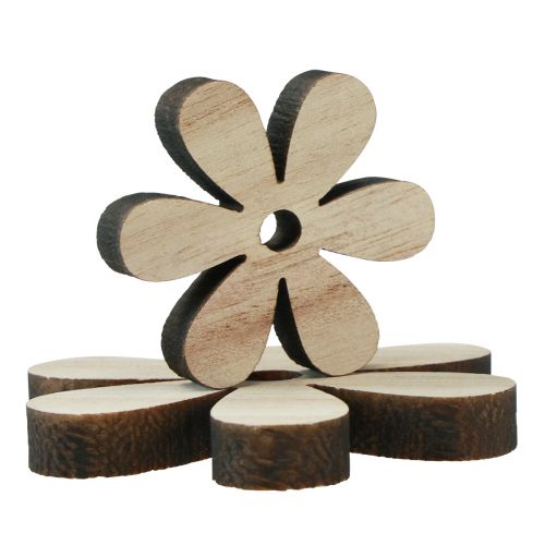 Prodotto Decorazione sparsa fiori in legno marrone naturale decorazione da tavolo Ø2-6cm 20 pezzi
