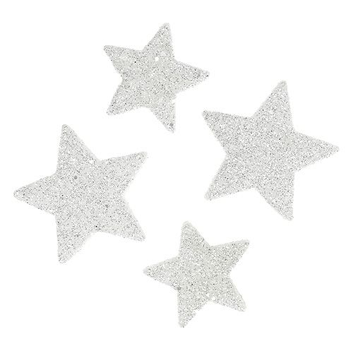 Floristik24 Decorazioni sparse stelle bianche con mica 4-5 cm 40 pz