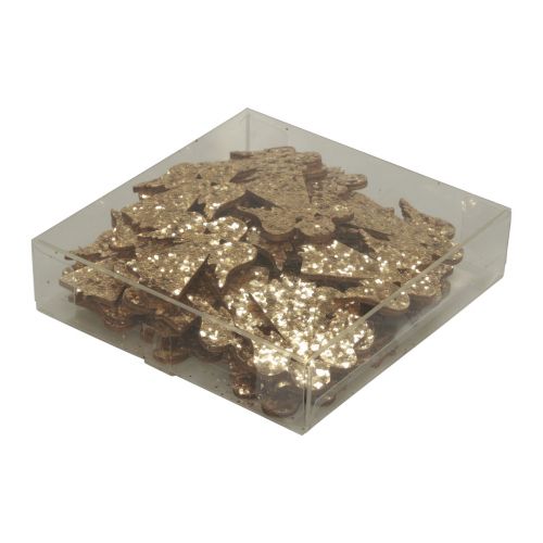 Prodotto Decorazione sparsa Angelo natalizio in legno glitter oro 5x3,5 cm 48 pezzi