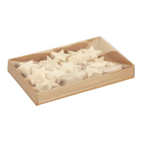 Prodotto Decorazione sparsa Stelle di Natale Stelle in legno naturale Ø4cm 24 pz