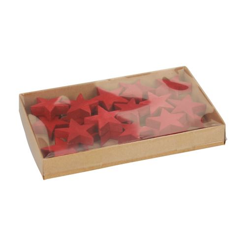 Prodotto Decorazione sparsa Stelle di Natale Stelle rosse in legno Ø4cm 24 pz