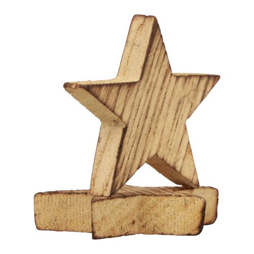 Prodotto Decorazioni sparse Stelle di Natale Stelle in legno fiammate 5,5 cm 12 pz