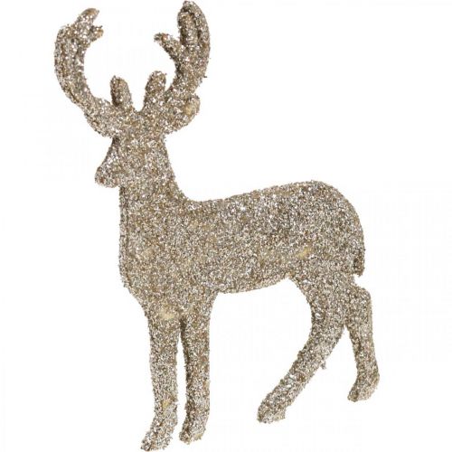 Prodotto Decorazione a dispersione Decorazione cervo natalizio glitter oro 6×8 cm 24 pz