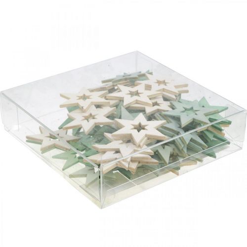 Prodotto Decorazione Stelle in Legno Decorazione Scatter Natale Verde H4cm 72 pz