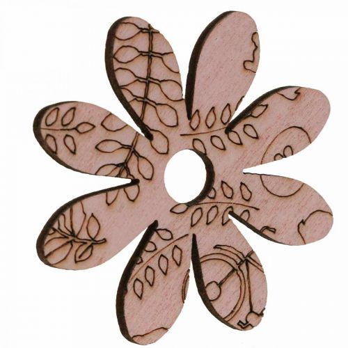 Prodotto Fiori in legno fiori decorativi sparsi verde/rosa/blu/naturale Ø3,5–5cm 72 pz