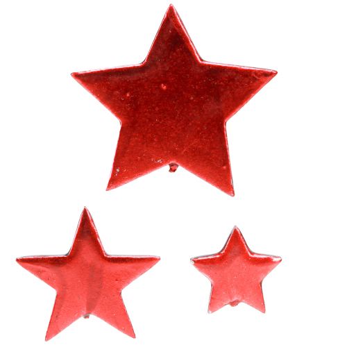 Floristik24 Decorazione stelle rosse da spargere Ø3/5/7cm – 2a scelta – 44 pz