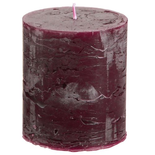 Floristik24 Candele a colonna candele bordeaux tinta unita 70×80 mm 4 pz