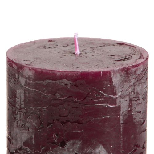 Prodotto Candele a colonna candele bordeaux tinta unita 70×80 mm 4 pz