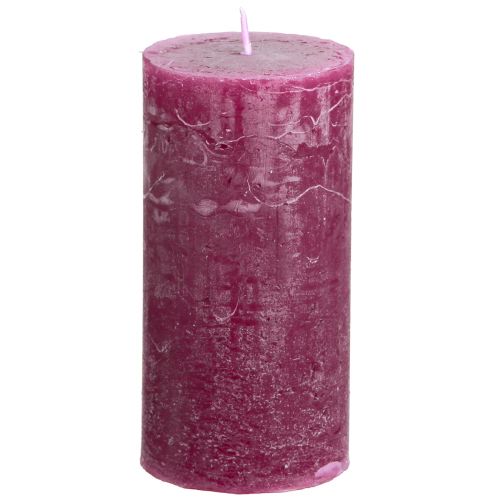 Floristik24 Candele a colonna tinta unita Candele Berry viola 50×100 cm 4 pz