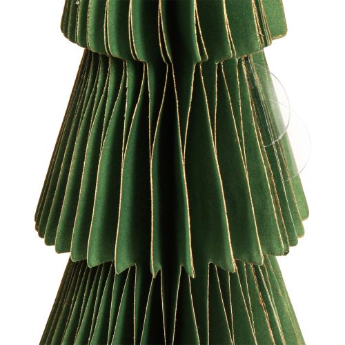 Prodotto Albero di Natale in carta nido d&#39;ape Natale verde oro H30cm 2 pezzi