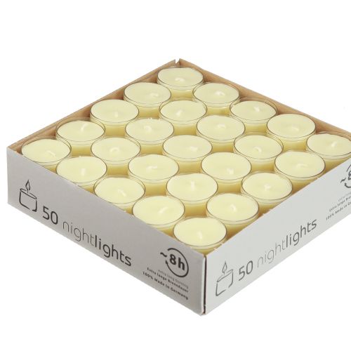 Prodotto Luci notturne tea light giallo crema in ciotola di plastica 8 ore 50 pz