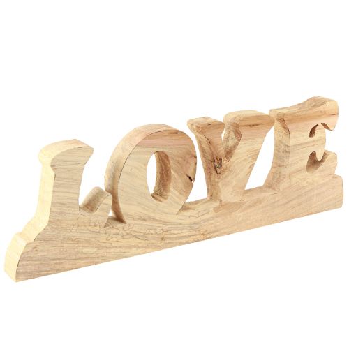 Supporto in legno per decorazione da tavolo “Love” in legno di salice naturale 60×19 cm