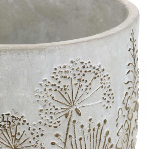 Prodotto Vaso Concrete White Vaso di fiori con fiori in rilievo vintage Ø18cm