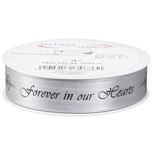 Prodotto Nastro per lutto argento nero con scritta Forever in... 25mm 25m