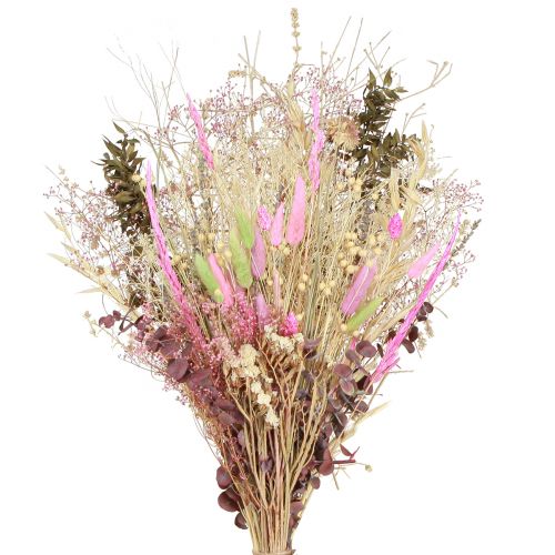 Floristik24 Mazzo di fiori secchi rosa verde Lagurus eucalipto 150g