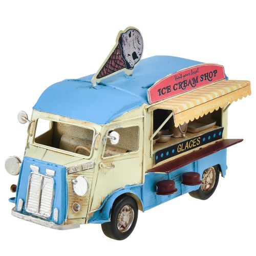 Decorazione da tavolo vintage camioncino dei gelati decorazione in metallo 20×15×13,5 cm