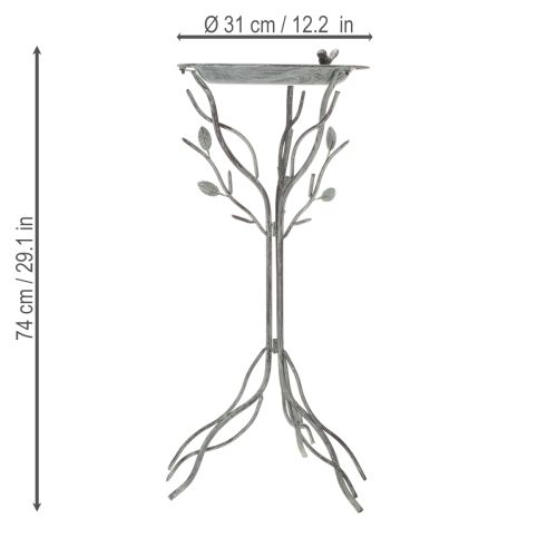 Prodotto Bagno per uccelli decorativo con delicato motivo a foglie in stile vintage, 74 cm