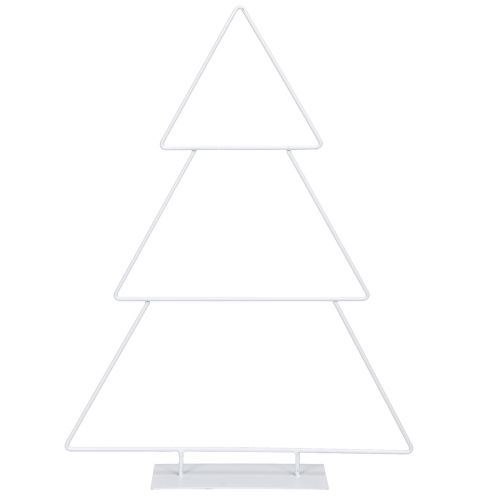 Albero di Natale in metallo bianco da appoggiare e decorare 41 cm