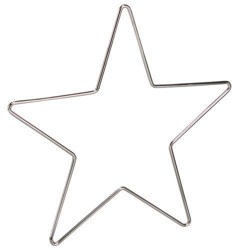 Floristik24 Stelle decorative natalizie da appendere in metallo argento 20 cm 6 pz