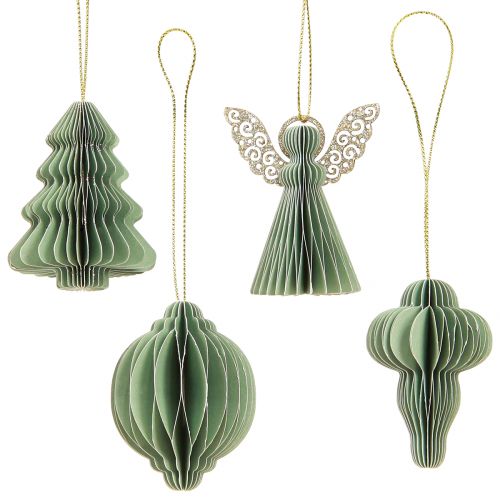 Decorazioni natalizie in carta Decorazioni per albero di Natale menta 6 cm 12 pz