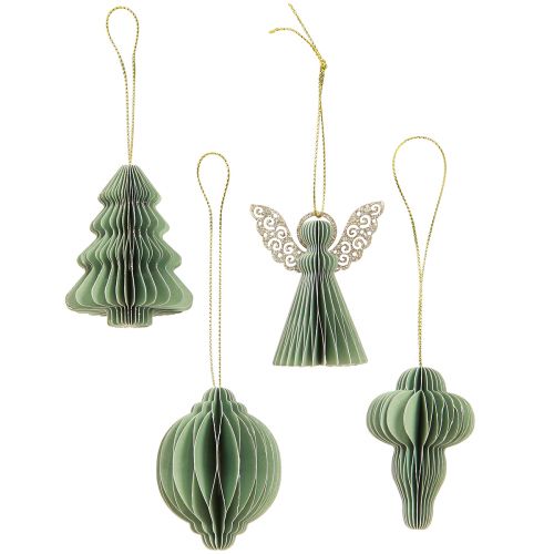 Prodotto Decorazioni natalizie in carta Decorazioni per albero di Natale menta 6 cm 12 pz