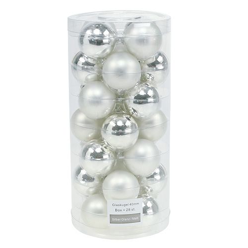 Prodotto Pallina di Natale Ø4cm argento lucido/opaco 24 pz