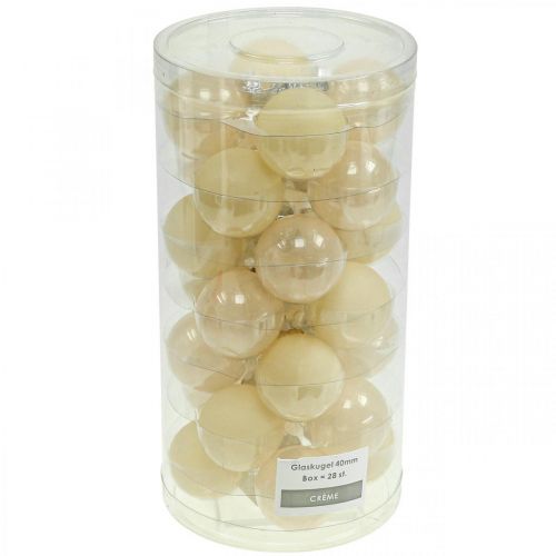 Prodotto Palline per albero di Natale in vetro Palline di Natale mix crema Ø4cm 24pz