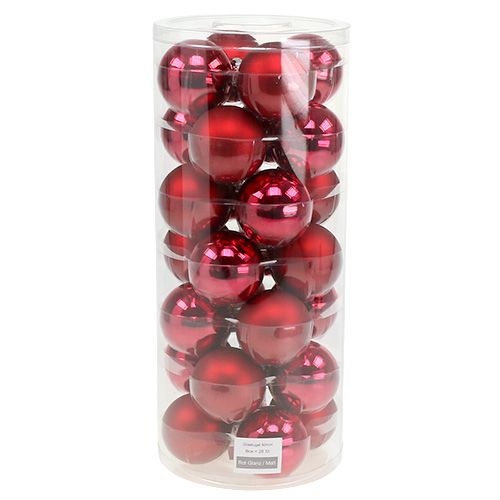 Prodotto Palla di Natale in vetro Ø6cm rosso mix 24 pz