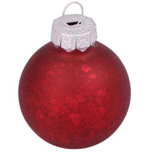 Prodotto Palline di Natale in vetro vintage rosso mini Ø3cm 22 pz