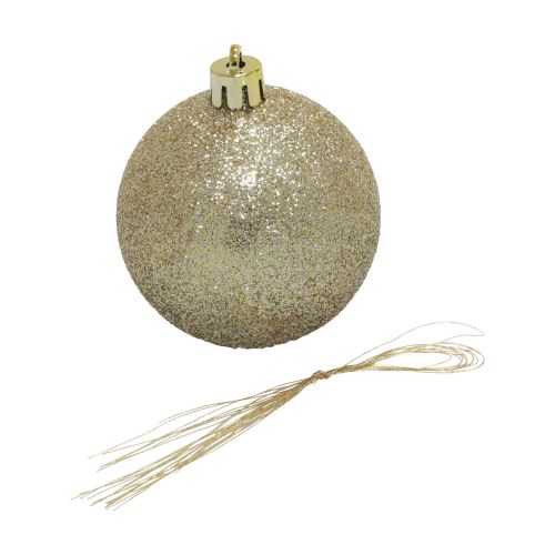 Prodotto Palline di Natale plastica champagne glitter opache Ø6cm 10pz