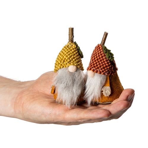 Prodotto Set di statuine di gnomi con cappello di lana e ghianda, 10 cm, 6 pezzi